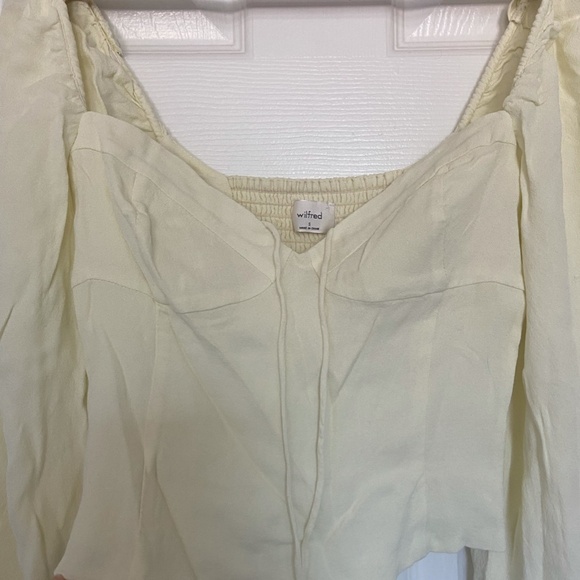 Wilfred Novella Top Long Sleeve Blouse LIGHT YELLOW - Picture 3 of 9